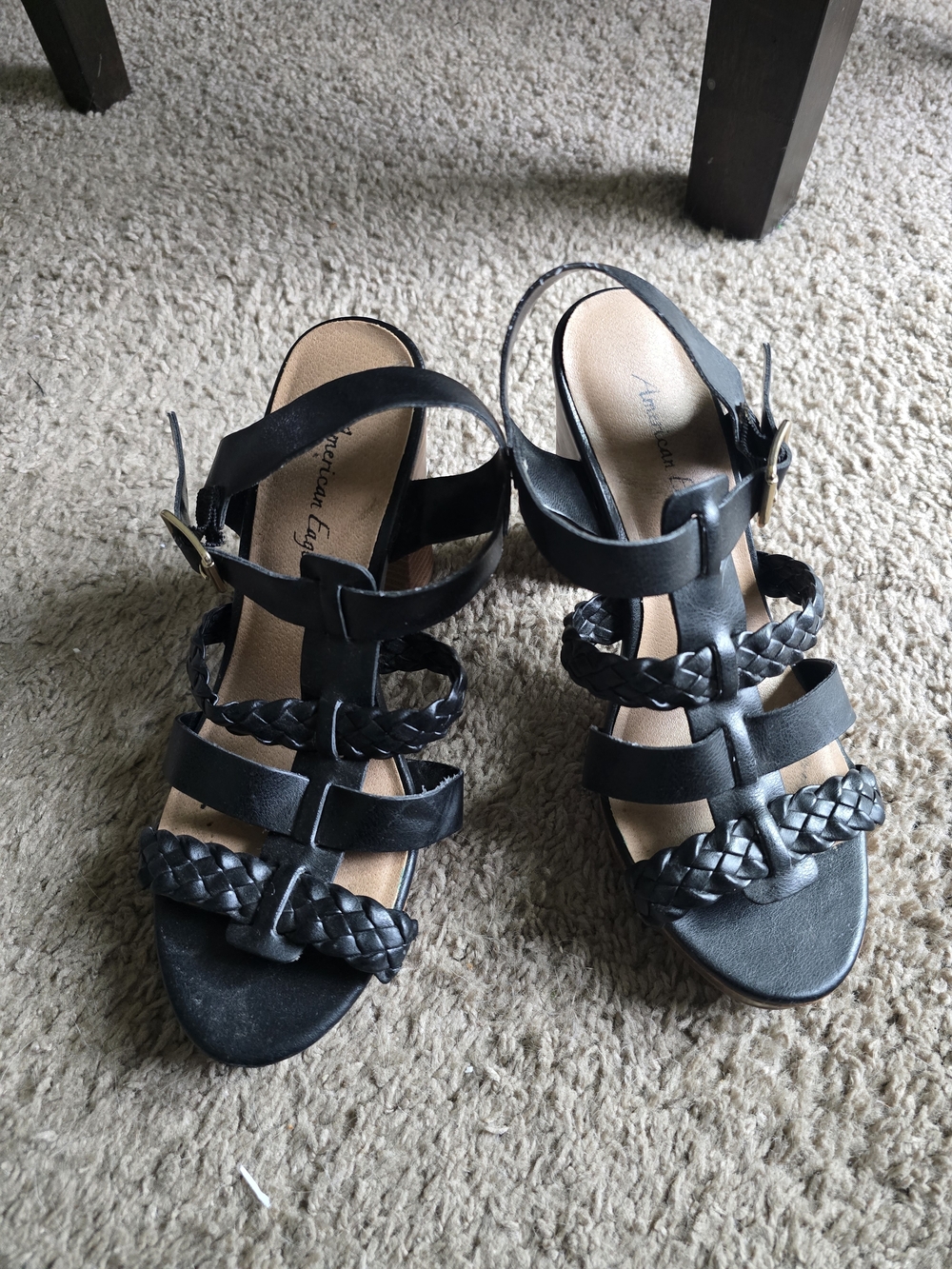American Eagle Outfitters Black Braided Strappy Women's Sandals